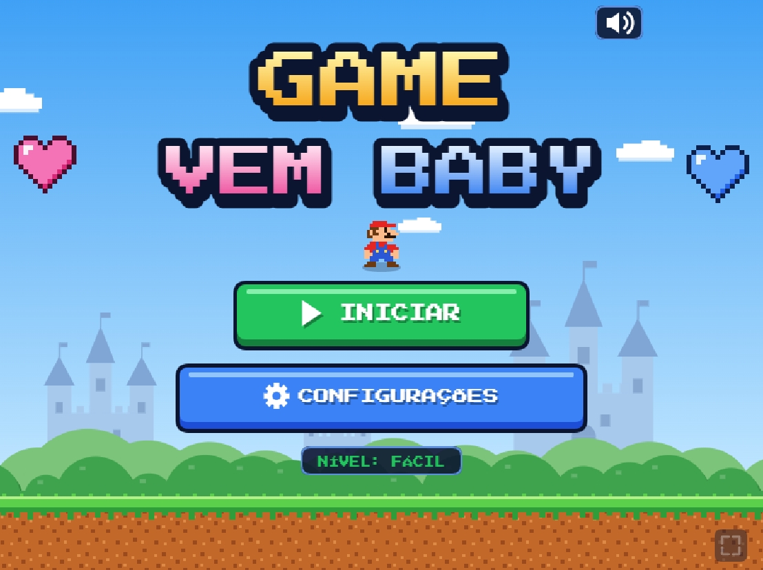 Vem Baby — tela inicial do jogo